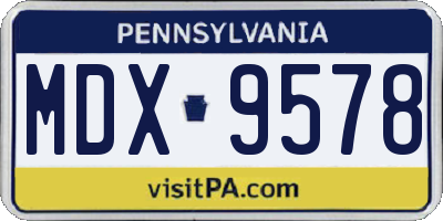 PA license plate MDX9578