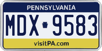 PA license plate MDX9583
