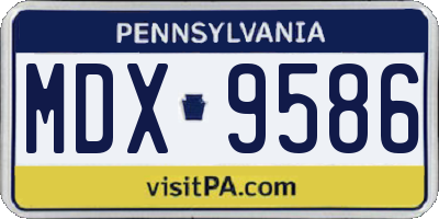 PA license plate MDX9586