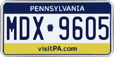 PA license plate MDX9605
