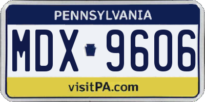 PA license plate MDX9606