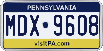 PA license plate MDX9608