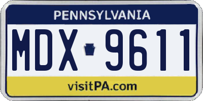 PA license plate MDX9611