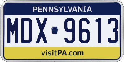PA license plate MDX9613