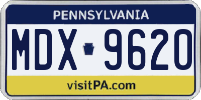 PA license plate MDX9620