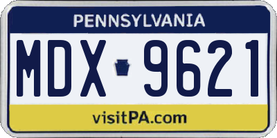 PA license plate MDX9621