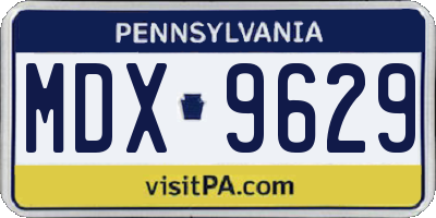 PA license plate MDX9629