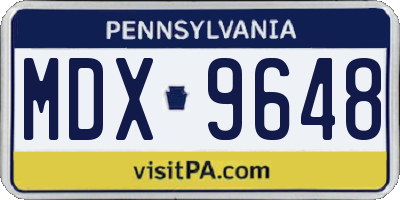 PA license plate MDX9648