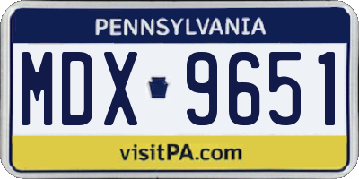 PA license plate MDX9651