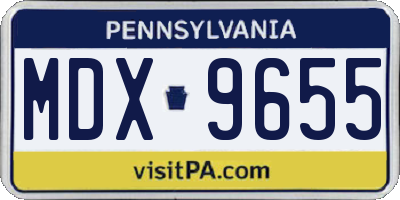 PA license plate MDX9655