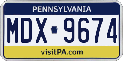 PA license plate MDX9674