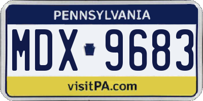 PA license plate MDX9683