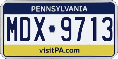 PA license plate MDX9713