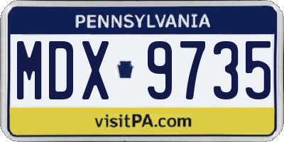 PA license plate MDX9735