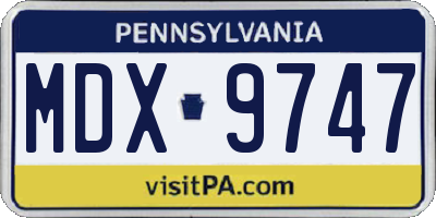 PA license plate MDX9747