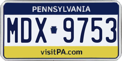 PA license plate MDX9753