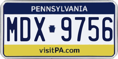 PA license plate MDX9756