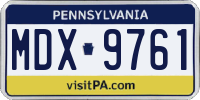 PA license plate MDX9761