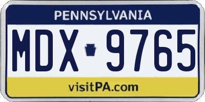 PA license plate MDX9765