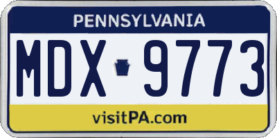 PA license plate MDX9773