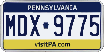 PA license plate MDX9775