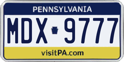 PA license plate MDX9777