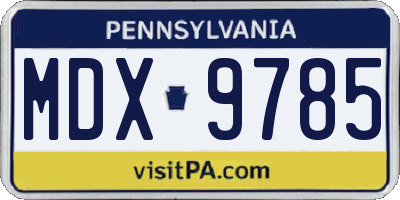 PA license plate MDX9785