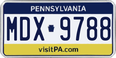 PA license plate MDX9788