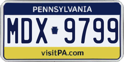 PA license plate MDX9799