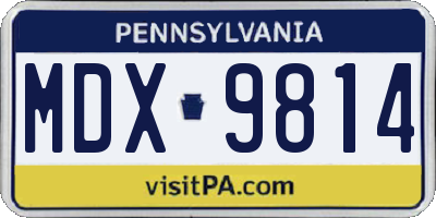 PA license plate MDX9814
