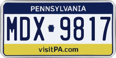 PA license plate MDX9817