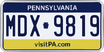 PA license plate MDX9819