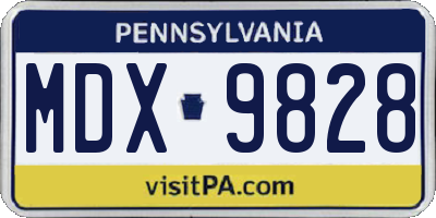 PA license plate MDX9828