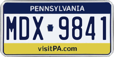 PA license plate MDX9841