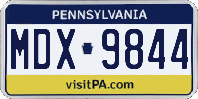 PA license plate MDX9844