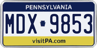 PA license plate MDX9853