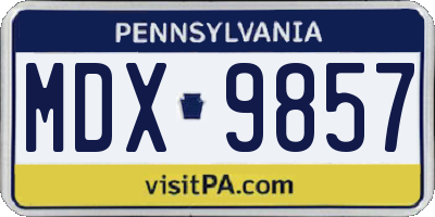 PA license plate MDX9857
