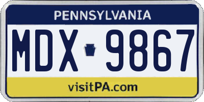 PA license plate MDX9867