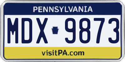 PA license plate MDX9873