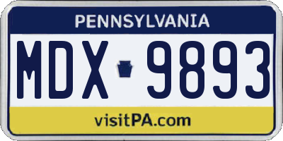 PA license plate MDX9893
