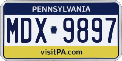 PA license plate MDX9897