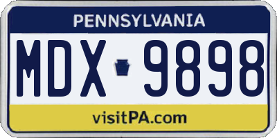 PA license plate MDX9898