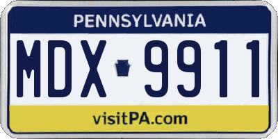 PA license plate MDX9911