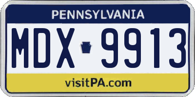 PA license plate MDX9913