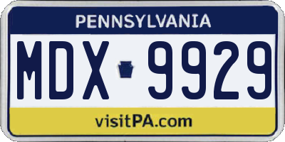 PA license plate MDX9929