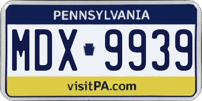 PA license plate MDX9939