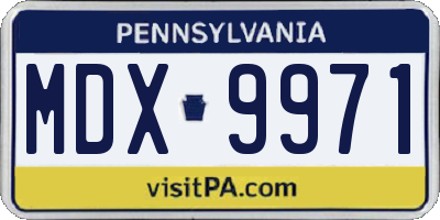 PA license plate MDX9971