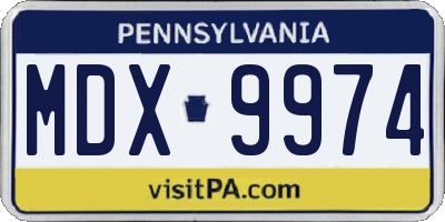 PA license plate MDX9974