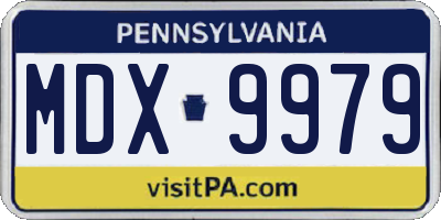 PA license plate MDX9979