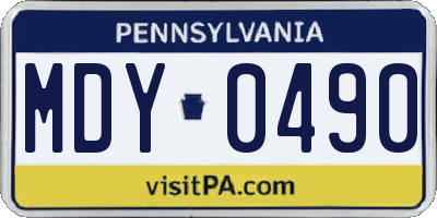PA license plate MDY0490